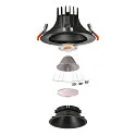 SLV Plafonnier encastré NUMINOS DL XL pivotant, rotatif IP20, noir 
