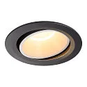 Plafonnier encastré NUMINOS DL XL pivotant, rotatif IP20, noir , blanche