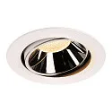 Plafonnier encastré NUMINOS DL XL pivotant, rotatif IP20, chrome, blanche