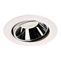 Plafonnier encastré NUMINOS DL XL pivotant, rotatif IP20, chrome, blanche