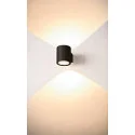 SLV Luminaire mural OCULUS UP/DOWN cylindrique IP20, noir gradable