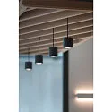 SLV Luminaire à suspension OCCULUS PD SINGLE DTW Dim-To-Warm IP20, noir, transparent gradable