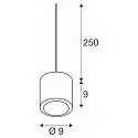 SLV Luminaire à suspension OCCULUS PD SINGLE DTW Dim-To-Warm IP20, transparent, blanche gradable