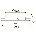 SLV Recessed canopy FITU, with connection box, IP20, chrome