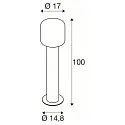 SLV LED Outdoor luminaire OVALISK 100 FL LED Floor lamp, CCT switch, 3000/4000K, 560/600lm, IP65, anthracite