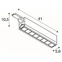 SLV Projecteur triphasé SIGHT MOVE ON-OFF pivotant, commutable, avec grille IP20, blanche 