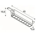 Projecteur triphasé SIGHT MOVE DALI pivotant, contrôlable par DALI, avec grille IP20, noir gradable