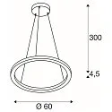 SLV LED Pendant luminaire ONE 60 PD DALI UP/DOWN, CCT switch, 3000/4000K, 400/410lm, white