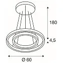 SLV LED Pendant luminaire ONE DOUBLE PD PHASE UP/DOWN, CCT switch, 2700/3000K, 615/635lm, white