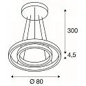 SLV Luminaire à suspension ONE DOUBLE PD DALI UP/DOWN CCT Switch, blanche