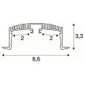 SLV Accessories for LED Strip GRAZIA 60 Recessed profile, IP20, 1,5m, black