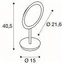 SLV Miroir avec éclairage MAGANDA TL CCT Switch IP44, chrome, transparent