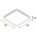 SLV Wall / Ceiling luminaire SIMA SENSOR, square, 3000K, 2150lm, IP44, white