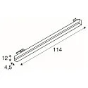 Luminaire triphasé SIGHT TRACK CCT DALI 2 rigide, contrôlable par DALI, CCT Switch IP20, noir gradable