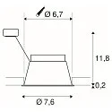 SLV Plafonnier encastré HORN GU10 GU10 IP20/IP44, noir 