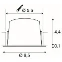 SLV Plafonnier encastré NUMINOS XS IP20/IP44, chrome, noir 