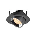 SLV Plafonnier encastré NUMINOS GIMBLE XS, chrome, noir 