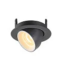 SLV Plafonnier encastré NUMINOS GIMBLE XS, noir , blanche
