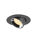 SLV Plafonnier encastré NUMINOS GIMBLE XS, chrome, noir 