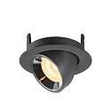 SLV LED Ceiling recessed luminaire NUMINOS® GIMBLE XS, 3000K, 55°, black/chrome