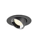 SLV Plafonnier encastré NUMINOS GIMBLE XS, chrome, noir 