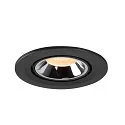 SLV Plafonnier encastré NUMINOS GIMBLE S, chrome, noir 