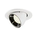 LED Ceiling recessed luminaire NUMINOS® GIMBLE S, 4000K, 55°, white/chrome