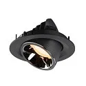 SLV Plafonnier encastré NUMINOS GIMBLE M, chrome, noir 