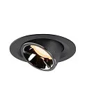 SLV Plafonnier encastré NUMINOS GIMBLE M, chrome, noir 