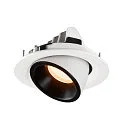 SLV LED Ceiling recessed luminaire NUMINOS® GIMBLE M, 2700K, 20°, white/black