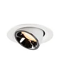 SLV Plafonnier encastré NUMINOS GIMBLE M, chrome, blanche