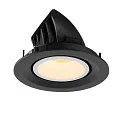 SLV LED Ceiling recessed luminaire NUMINOS® GIMBLE M, 3000K, 20°, black/white