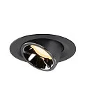 SLV Plafonnier encastré NUMINOS GIMBLE M, chrome, noir 