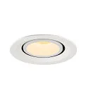 SLV LED Ceiling recessed luminaire NUMINOS® GIMBLE M, 3000K, 55°, white
