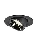 SLV Plafonnier encastré NUMINOS GIMBLE M, chrome, noir 