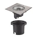 SLV Projecteur encastré ROCCI 200 EL angulaire, rigide, accessible, résistant aux chocs IP65 / IP67, acier inoxydable 