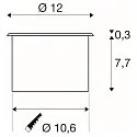 Projecteur encastré DASAR FLAT 120 EL rond, passable, résistant aux chocs IP65/IP67, acier inoxydable 