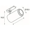 SLV Projecteur triphasé NUMINOS ZOOM M contrôlable par DALI, focalisable, pivotant à la cardan IP20, blanche gradable