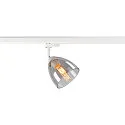 Projecteur triphasé PARA CONE GL GU10 GU10 IP20, transparent, blanche