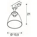 SLV 3-phase spot PARA CONE GL GU10, transparent, white