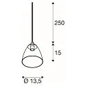 SLV Luminaire à suspension PARA CONE GL GU10 GU10 IP20, transparent, blanche