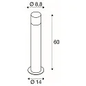 Lampadaire d'extérieur GRAFIT 60 POLE rond, avec diffuseur E27 IP44, anthrazit gradable