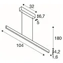 SLV Pendant luminaire ONE LINEAR 100 PHASE up/down, 24W, 2700/3000K, black