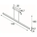 SLV Pendant luminaire ONE LINEAR 140 PHASE up/down, 35W, 2700/3000K, black