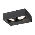 SLV outdoor wall luminaire ESKINA FRAME WL DOUBLE CCT WIDE 2 flames, flat, short, CCT Switch, adjustable IP65, anthracite 