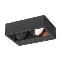 SLV outdoor wall luminaire ESKINA FRAME WL DOUBLE CCT WIDE 2 flames, flat, short, CCT Switch, adjustable IP65, anthracite 