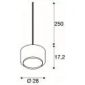 SLV Luminaire à suspension PANTILO 28 PD E27 IP20, blanche