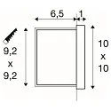 SLV Luminaire d'encastrement mural  CONCRETO EL WING angulaire, indirect, commutable IP65, gris, noir 