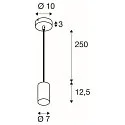 SLV pendant luminaire ASTO TUBE 1 flame, round, rigid GU10 IP20, black dimmable