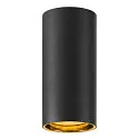 SLV downlight ASTO TUBE cylindrical, rigid, surface-mounted version GU10 IP20, black dimmable